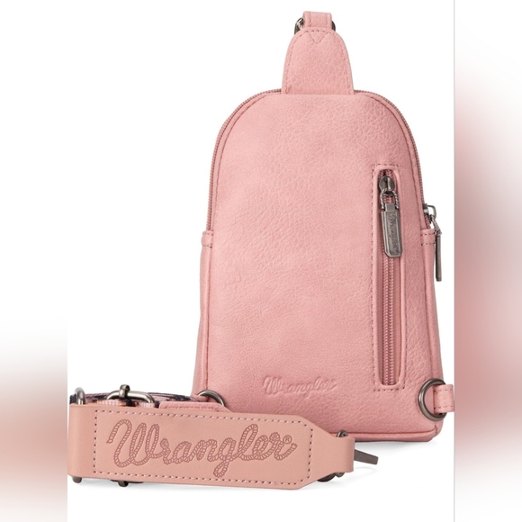Wrangler Cow Print Crossbody Bags Western Sling Bag - Pink - Picture 4 of 6